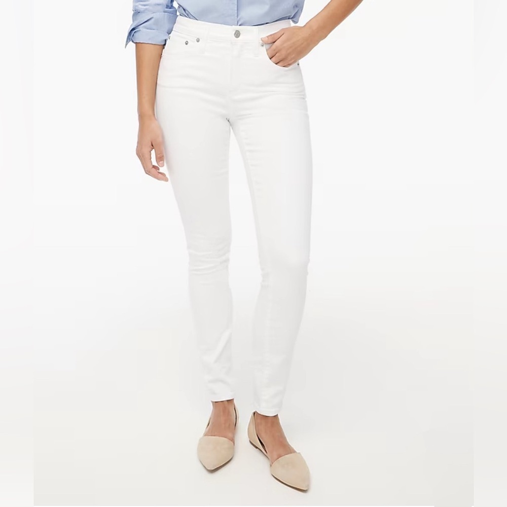 J Crew Factory 9" mid-rise skinny jean signature stretch white size 27 NWT BO929